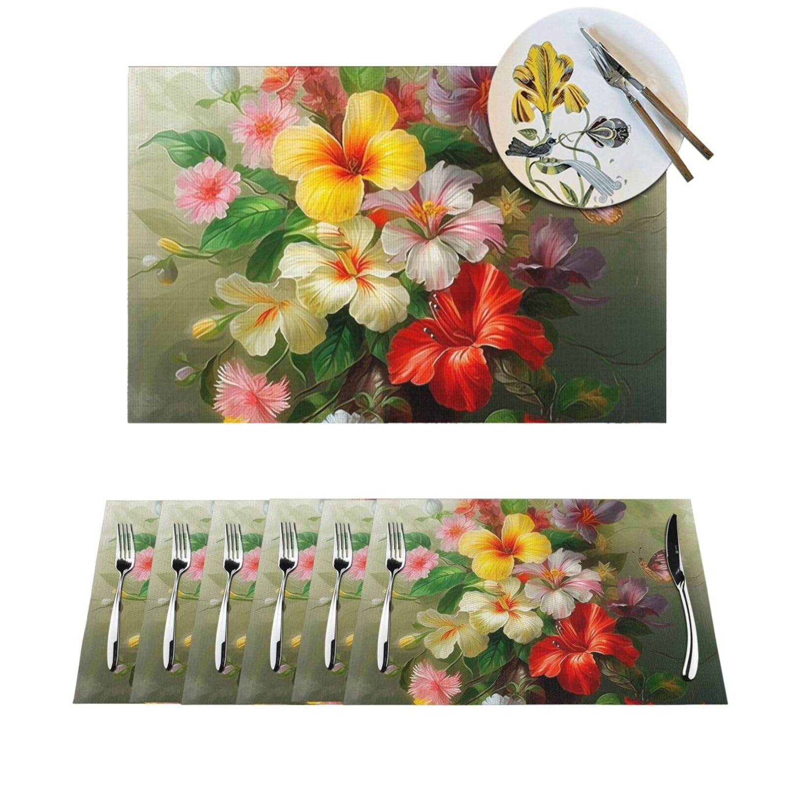 Sets de table en PVC tissé antidérapants et lavables résistants à la chaleur