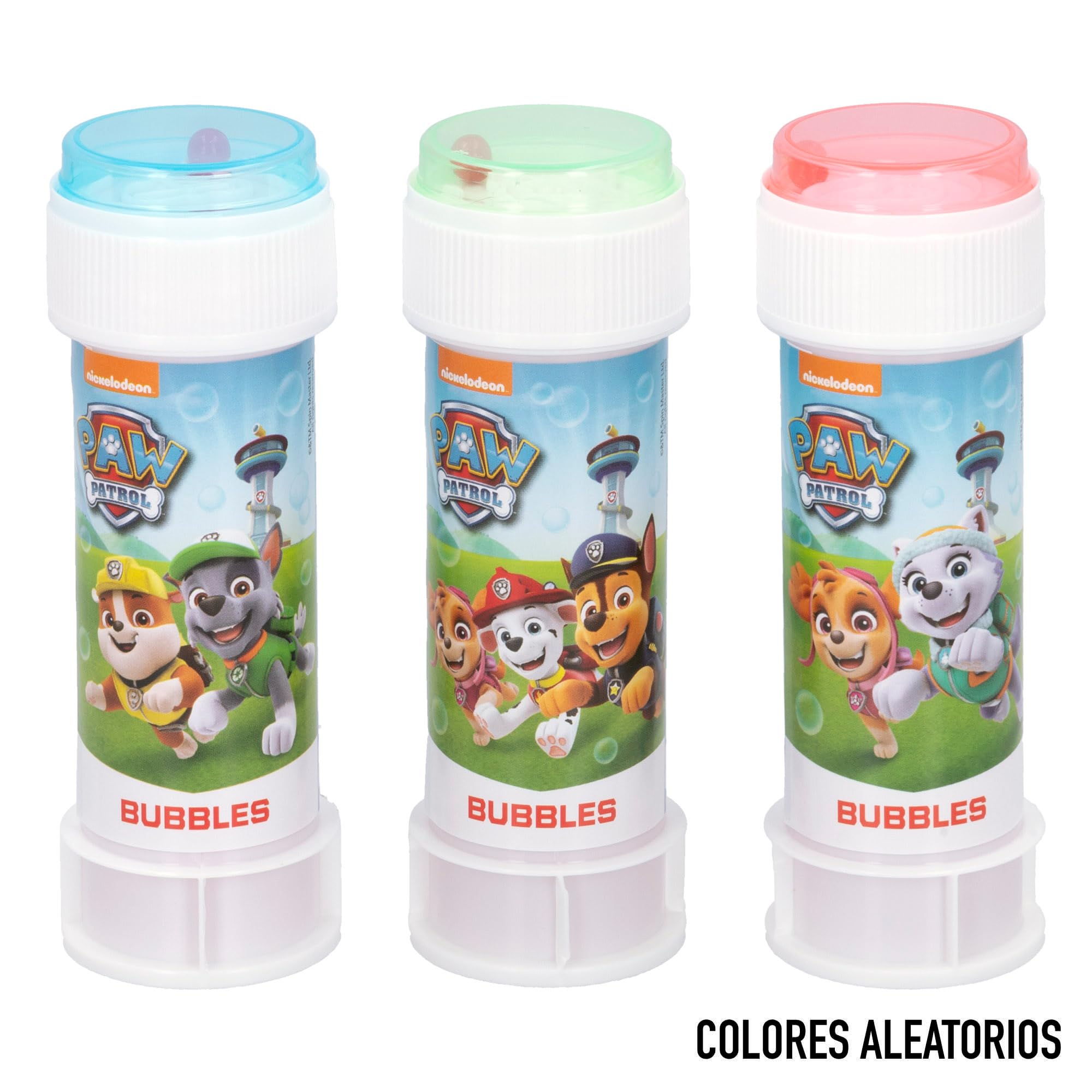 DULCOP – Pack De 36 Bulles Paw Patrol / Pat Patrouille – 60 Ml Chacune, Bouchon Labyrinthe – Licence Officielle – Fabriqué En Italie – Jeu De Plein Air Dès 3 Ans – Cadeau Anniversaire