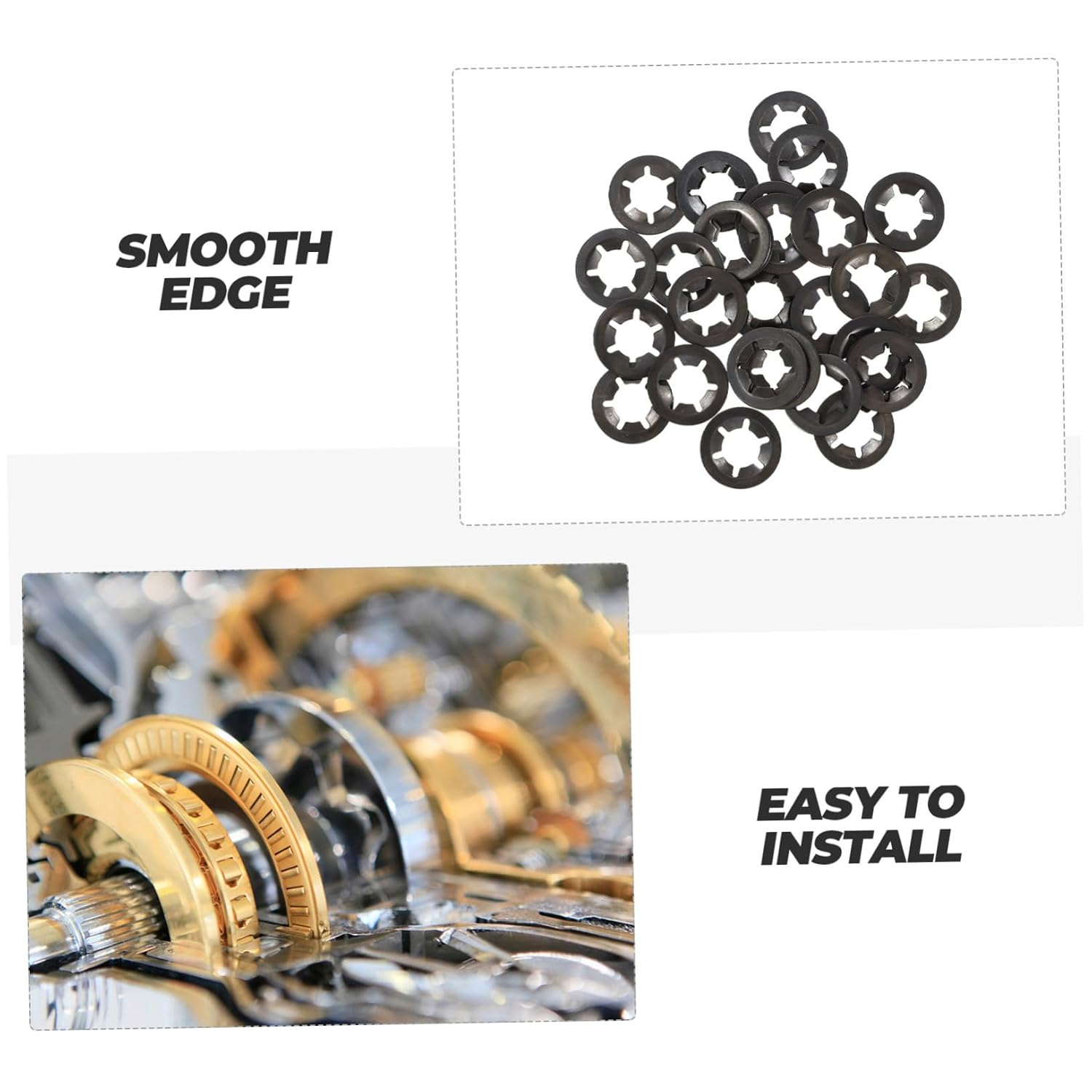 Zerodeko 210pcs Carbon Steel Internal Tooth Locking Washers Set Plum Washers for Bearing Clip Applications Sturdy Fasteners for Mechanical Repairs
