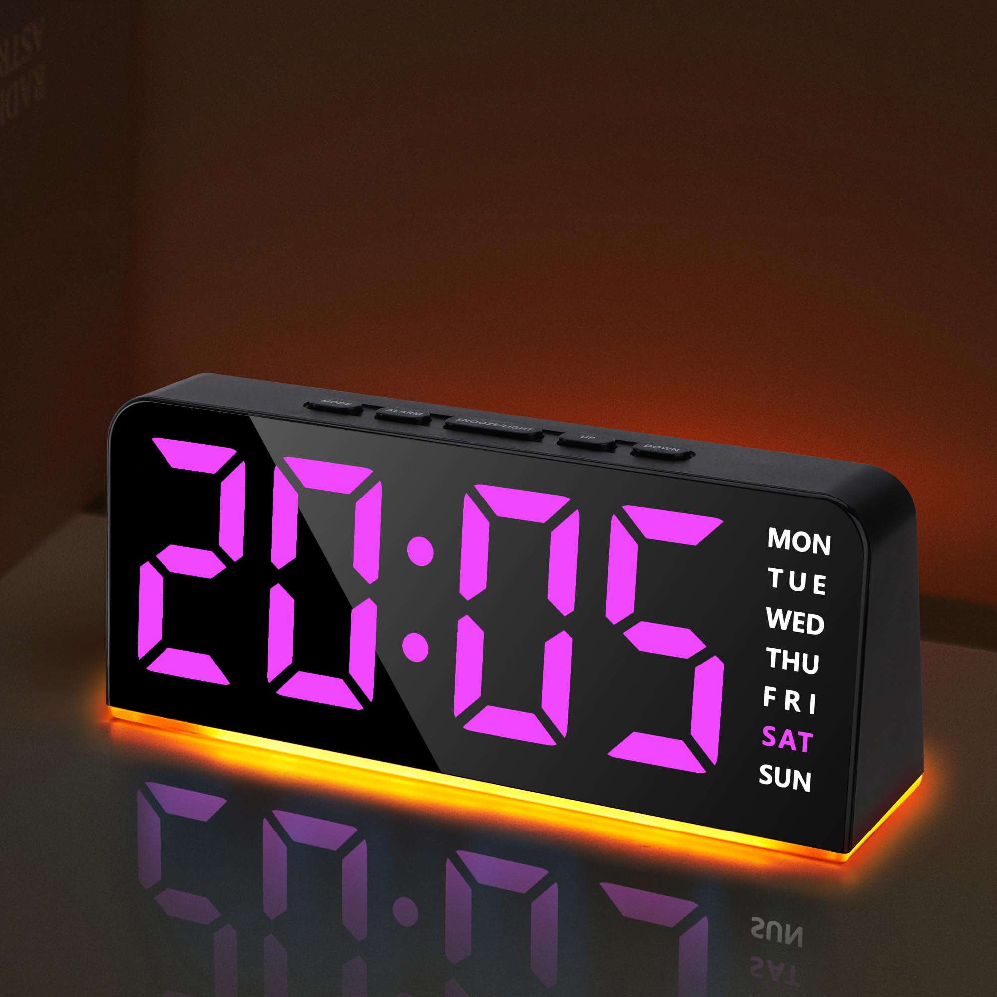 Lafocuse Digital Alarm Clock Bedside with Night Light for Bedroom