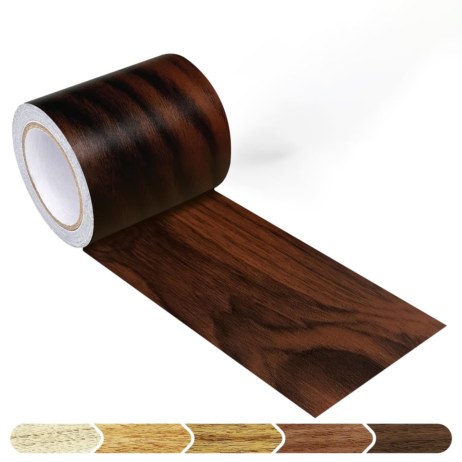 SAJYO Dark Brown Colour Wood Border Wallpaper Peel and Stick Wooden Contact Paper for Countertops Border, Wall Corners Stickers and Wall Decor Waterproof Self Adhesive 6x300 Inch