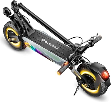 isinwheel GT4 Dual Off-Road Electric Scooter for Adults 45MPH Max Speed 50 Miles Long Range 1200W Dual Motor 12" Off-Road Tires Front Rear Suspension 330Lbs Capacity E-Scooter with APP Control