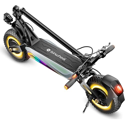 isinwheel GT1/GT2 Electric Scooter Adults, 28 MPH Top Speed, 28/37Miles Range, 800/1000W Motor, 330LBS Load, Off-Road Scooter for Adults with Turn Signal (2025 Upgraded Version)