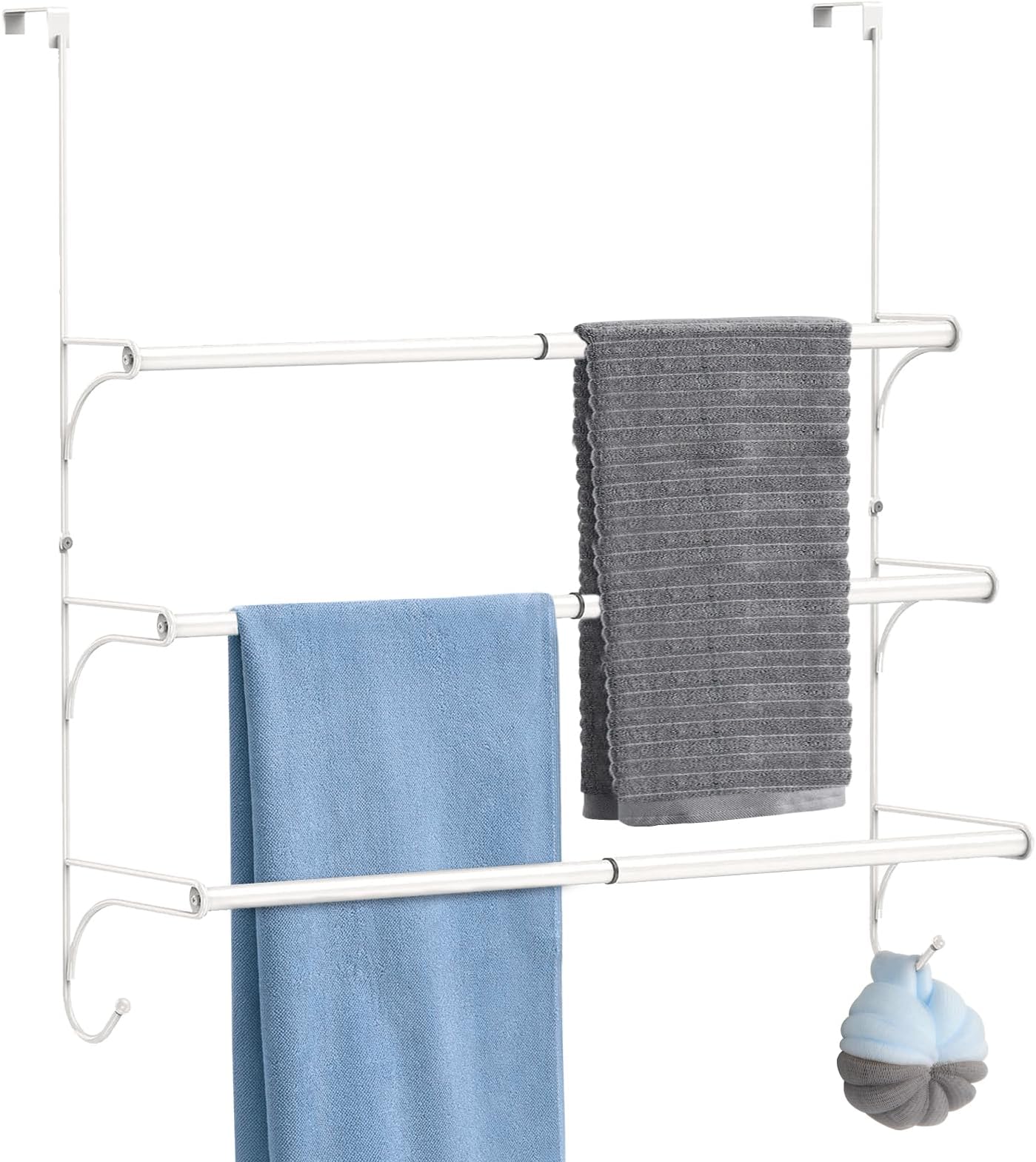 iDesign York Metal Over Shower Door Towel Rack, Split Finish Amazon