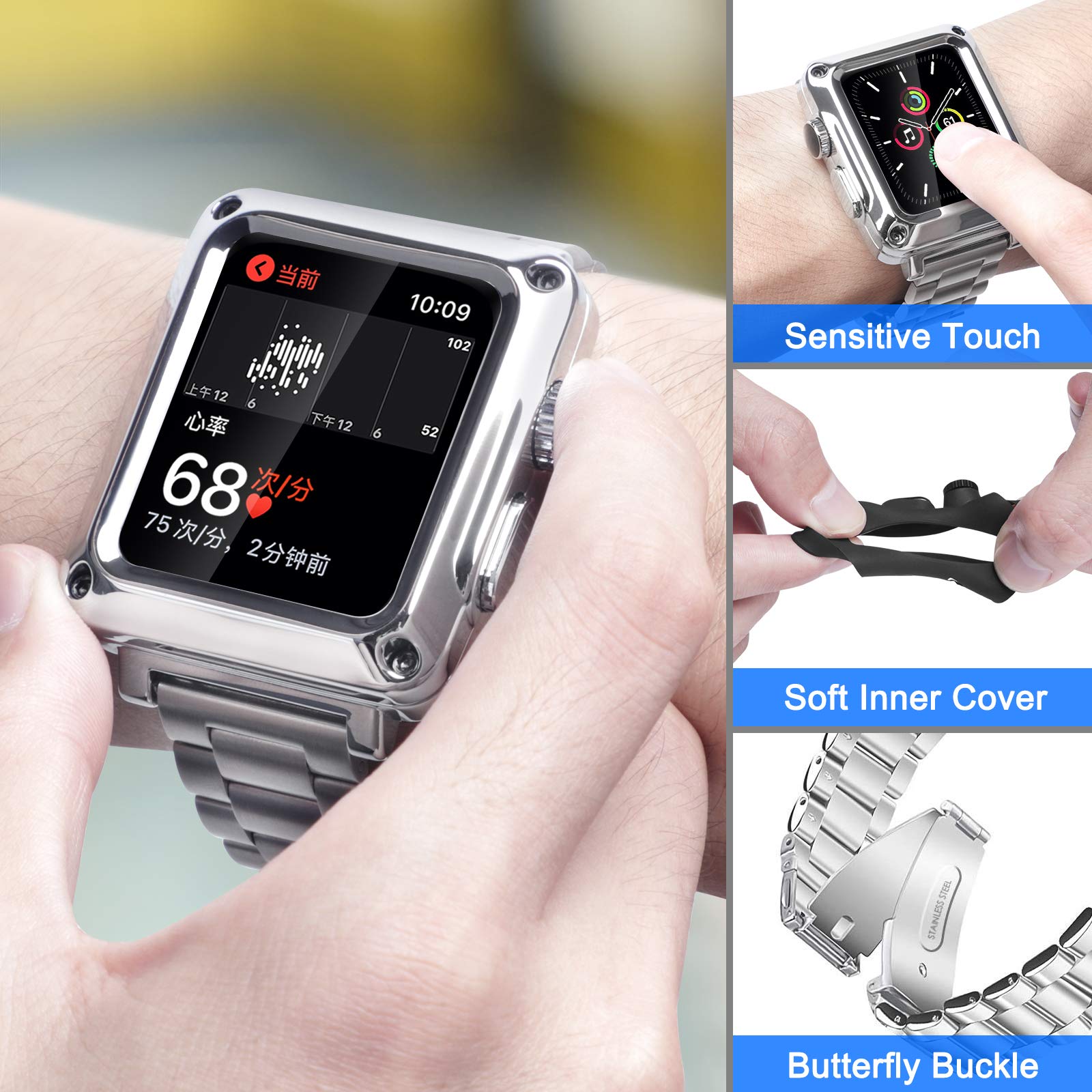 Amazon.co.jp: HUALIMEI ケース+バンド Apple Watch 40mm