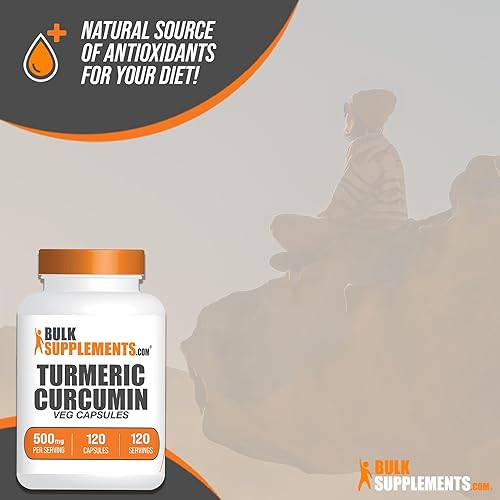 Miniatura 4 de BULKSUPPLEMENTS.COM Cápsulas de extracto de cúrcuma  Suplementos de curcumina, curcumina de cúrcuma de 500 mg, suplemento de cúrcuma  1 cápsulas de