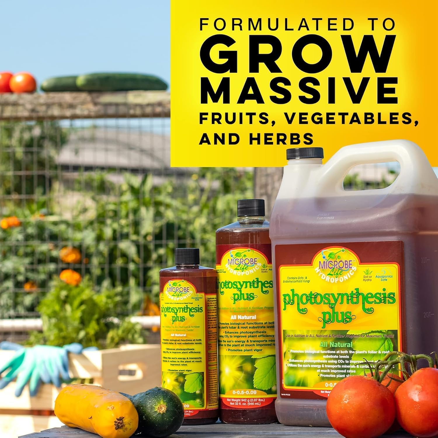 Microbe Life Hydroponics Additive Kit, Includes One 16-Ounce Bottle Each of Photosynthesis Plus, Foliar Spray & Root Dip, and Vegetable and Fruit Yield Enhancer, Use with Any Feeding Systems
