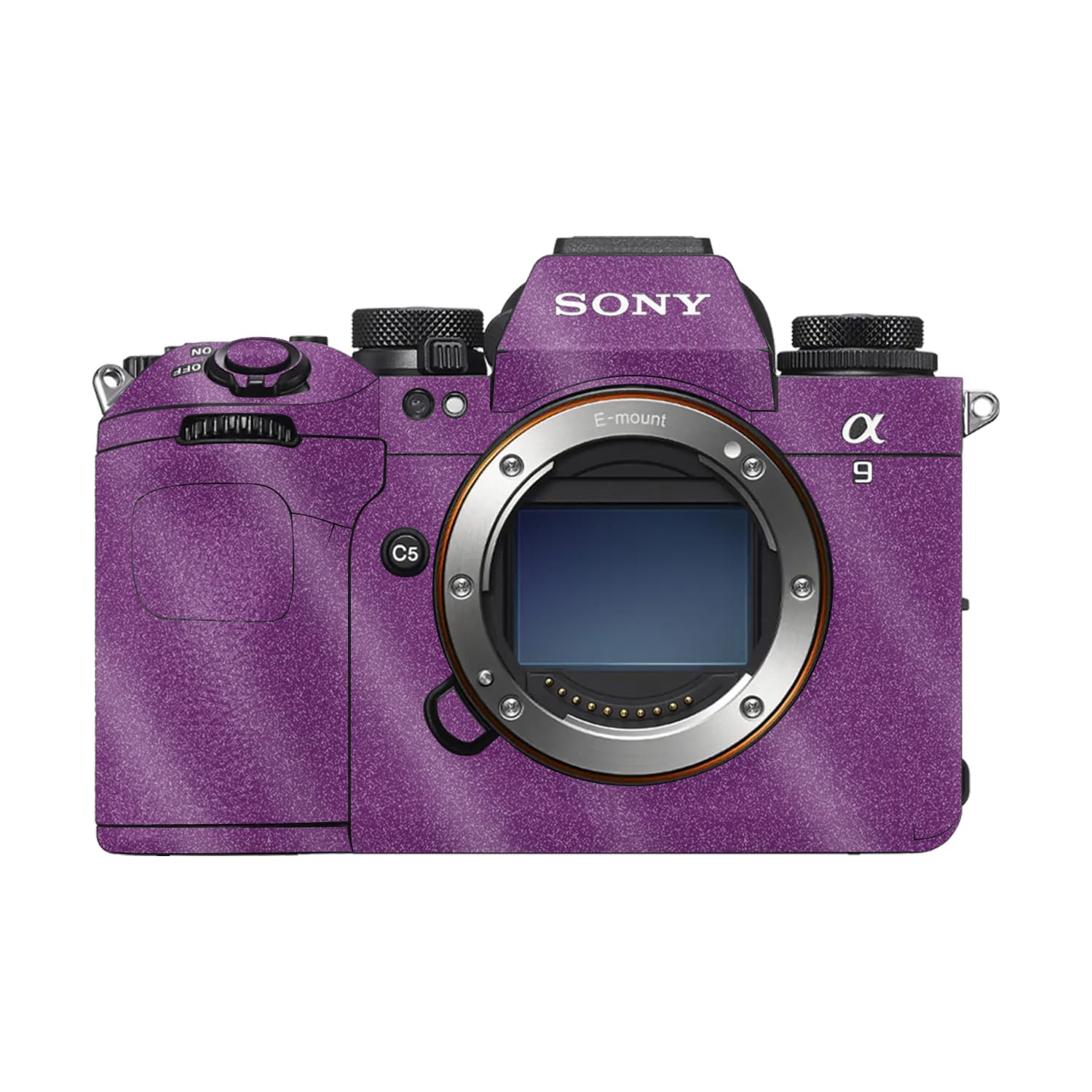 Glossy Glitter Camera Skin Compatible with Sony Alpha 9 III (2024) - Solid Purple - Premium 3M Vinyl Protective Wrap Decal Cover - Easy to Apply | Crafted in the USA by MightySkins