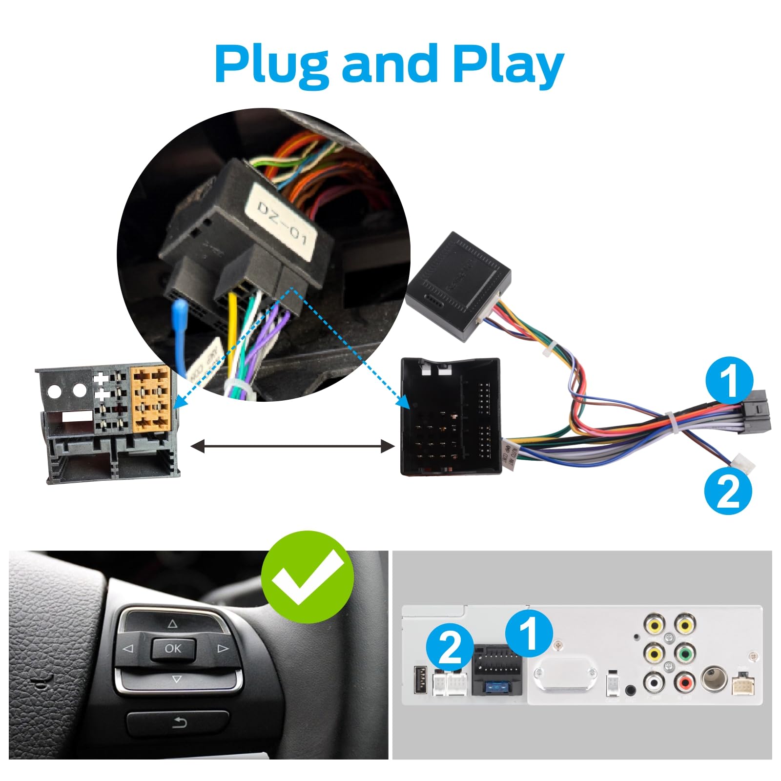 Radio Coche Linux 5s Inicio | Bluetooth/CarPlay/Android Auto Inalámbrico/FM/Am/RDS/USB | DSP 100W | Compatible con VW Golf 5/6 Passat Caddy EOS T5 Tiguan Touran CC Polo