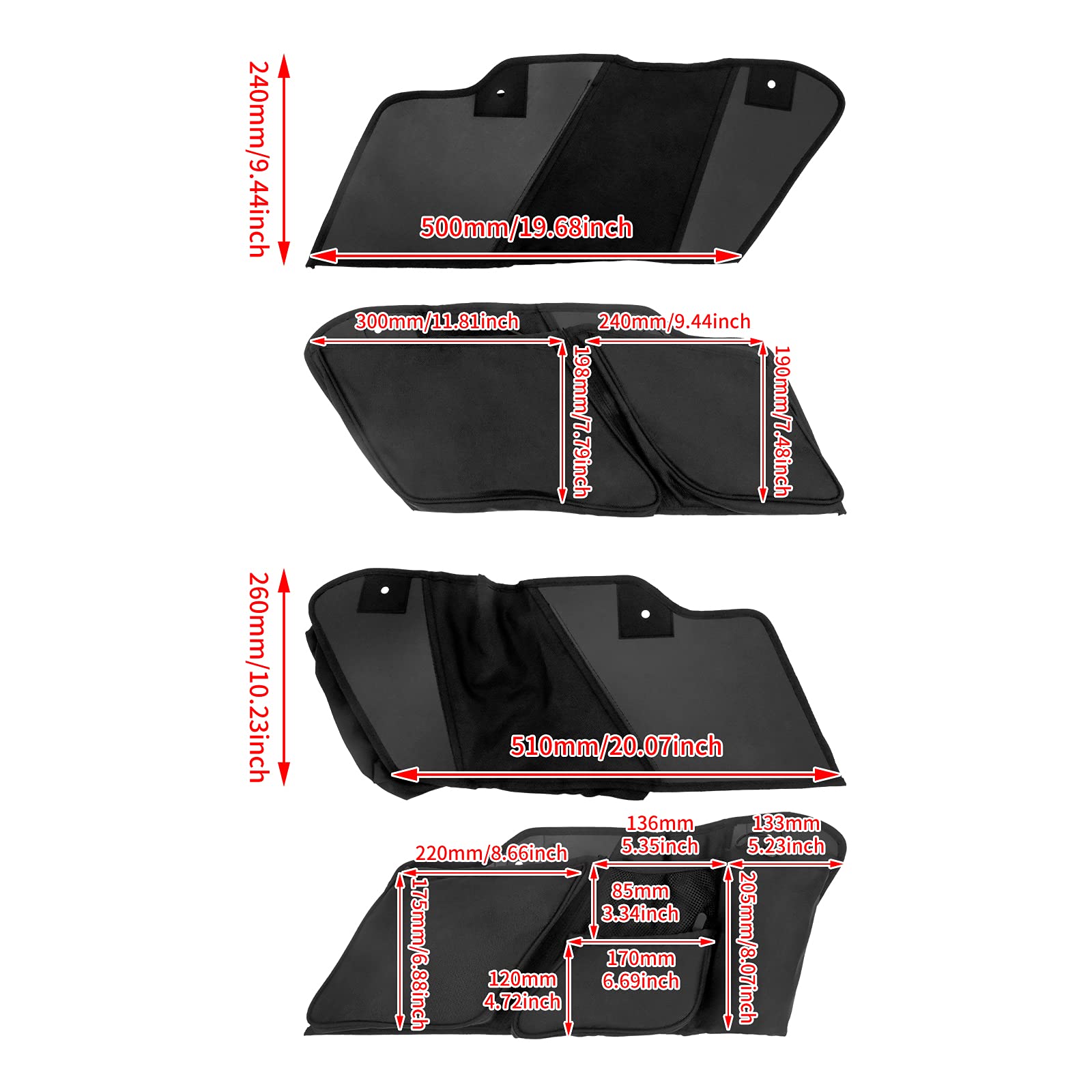 Motorrad Satteltasche Veranstalter Futter Werkzeug Satteltaschen passend für Harley Touring Road King Straße Gleiten