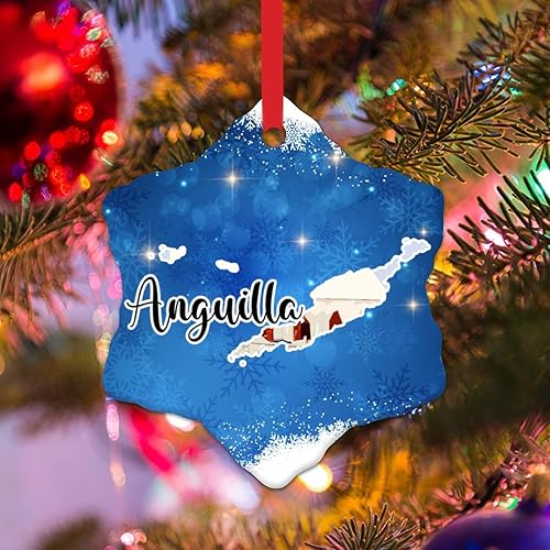 WoGuangis Adorno de Navidad  Adorno de Anguila  Adorno de cerámica de Navidad Anguila Paisaje urbano Adornos de árbol de Navidad, recuerdo del país,