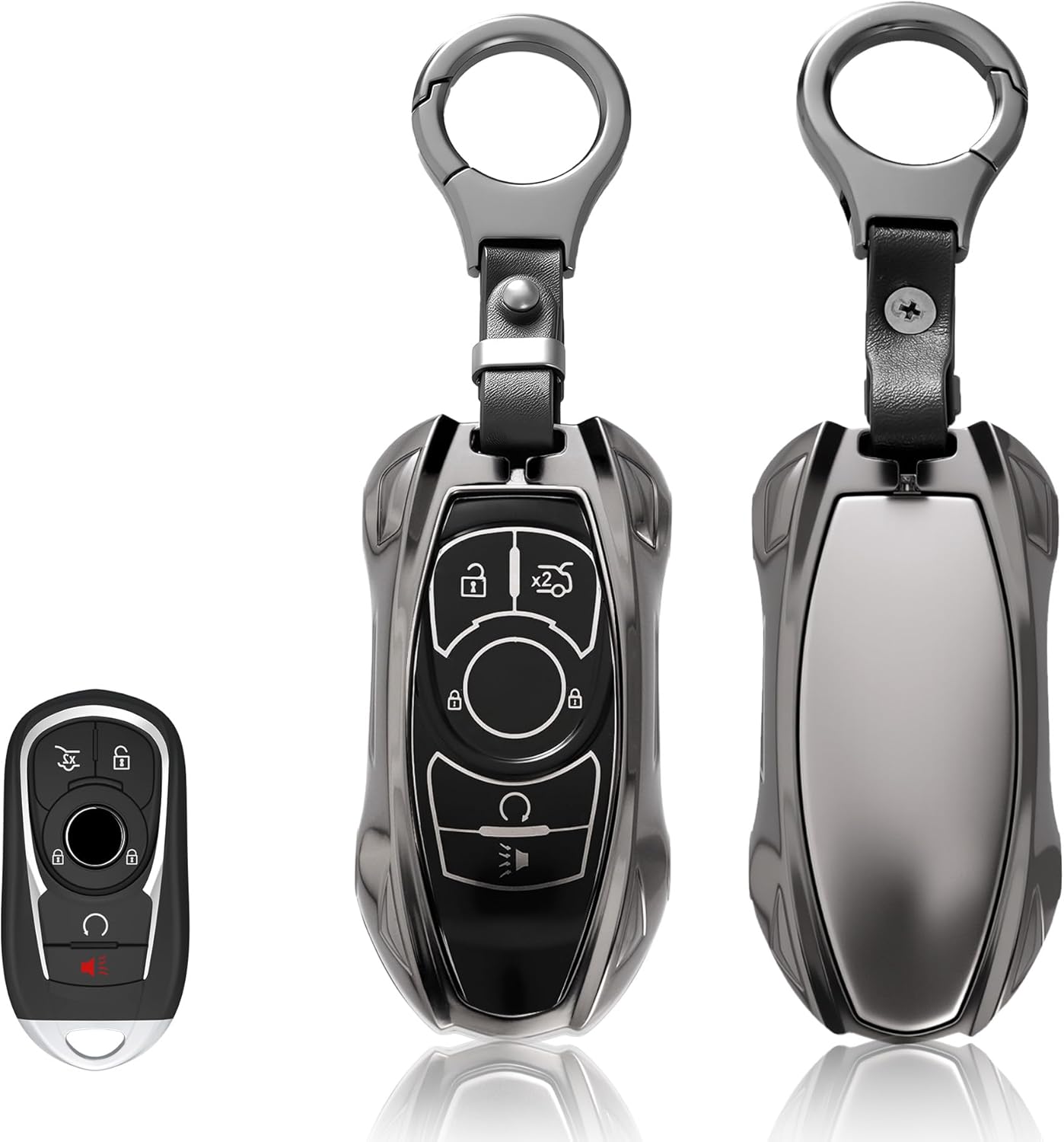 Heavy Zinc Alloy Metal Key Fob Cover Compatible with Buick Enclave Encore Envision GL8 Lacrosse Regal Verano