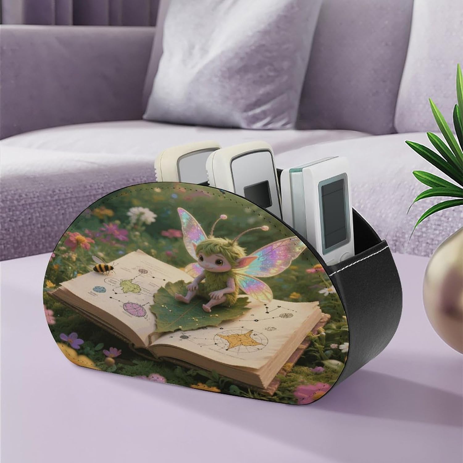 Book of Wonders Remote Control Holder with 5 Compartments for Table image 5