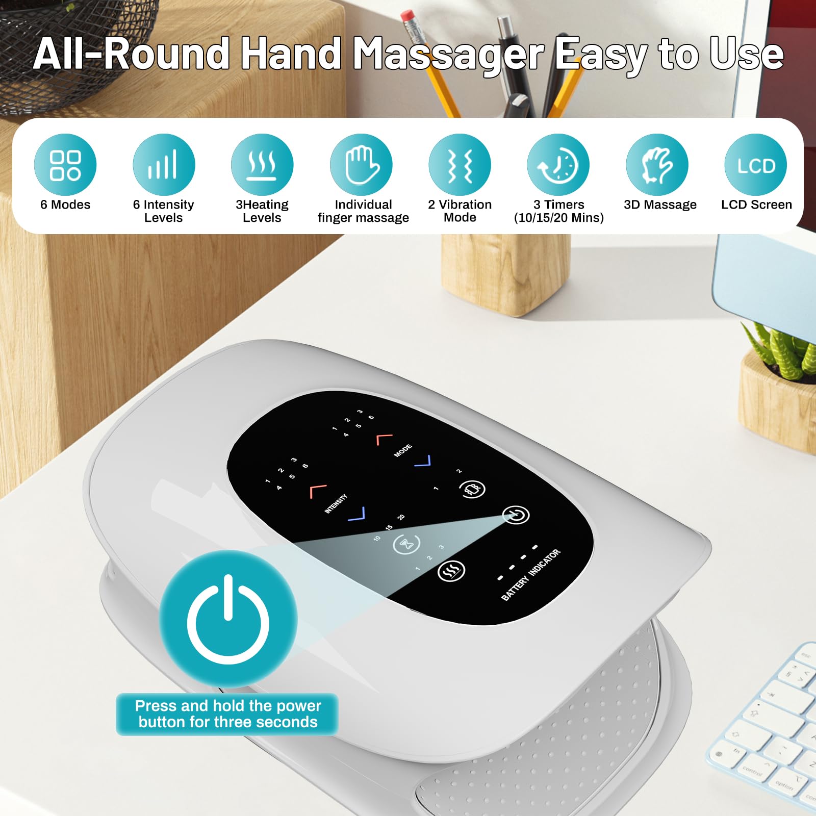 Elektrische Handmassagegeräte, Elektrische Handmassage mit Heiz- und Pressfunktion, Zur Schmerzlinderung, Handmassagegeräte für Die Meisten Menschen Geeignet