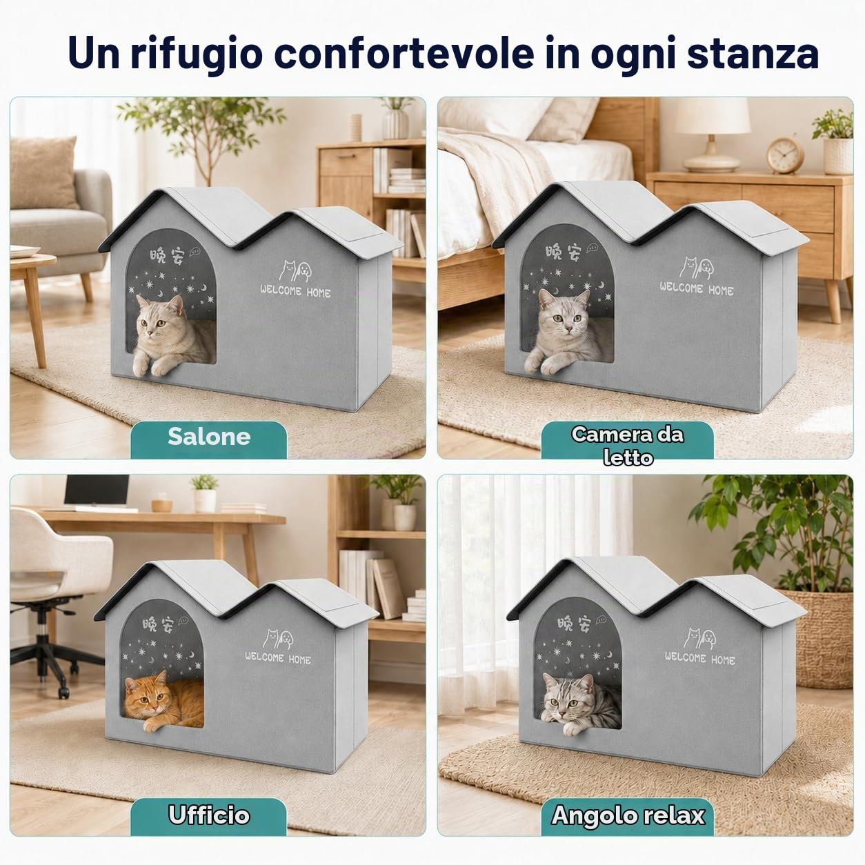 Casetta refrigerante impermeabile per gatti, in tessuto Oxford, per interni ed esterni, con 10 impacchi di ghiaccio per aria condizionata e 2 sacchetti di cotone assorbente, tenda di raffreddamento