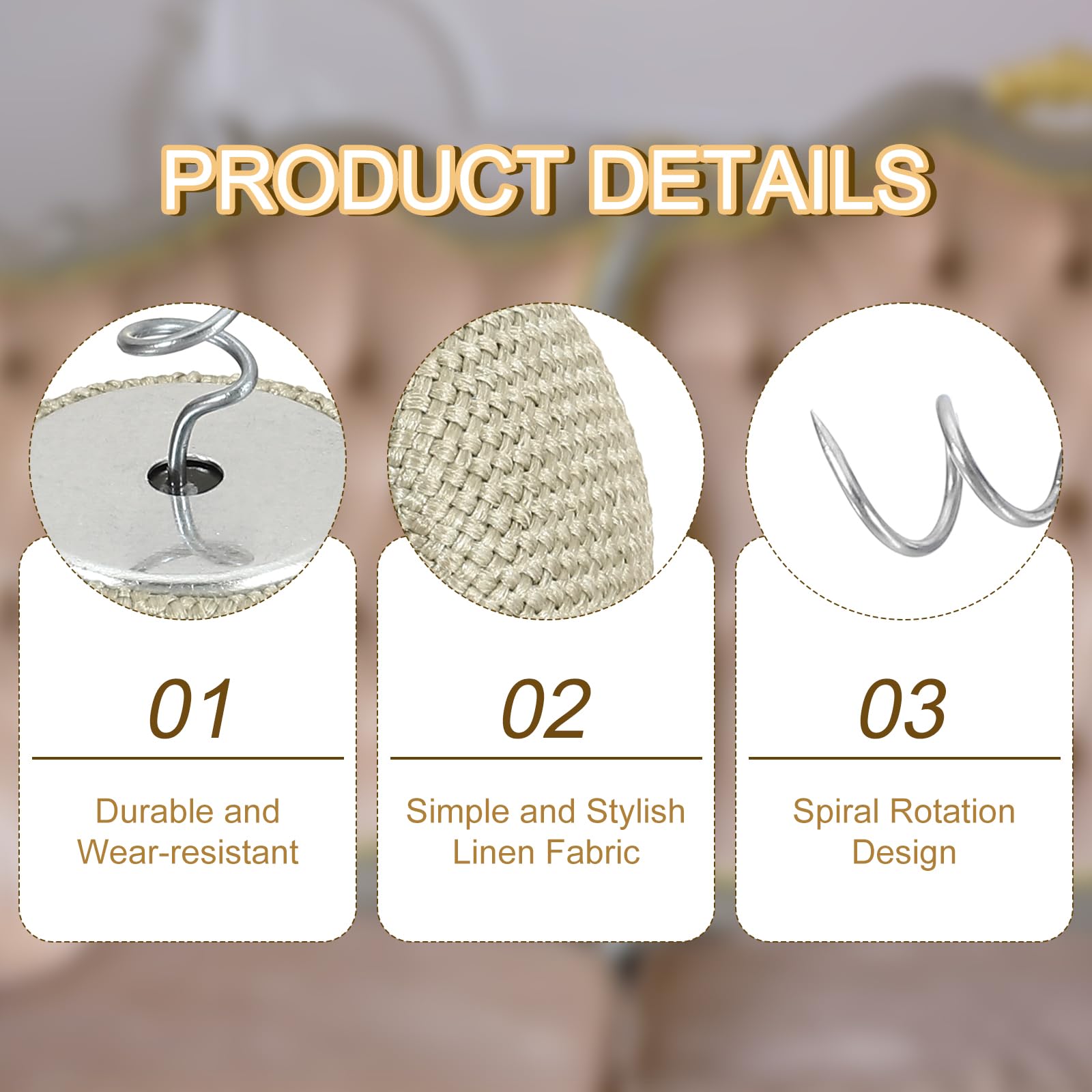 QUARKZMAN 24Pcs Punti Tappezzeria per Spilli Twist, 20mm Spilli Gonna Letto Punti Twist Rivestiti Tessuto per Copriletti Gonna Letto Poltrone Mobili Coperture, Grigio Chiaro