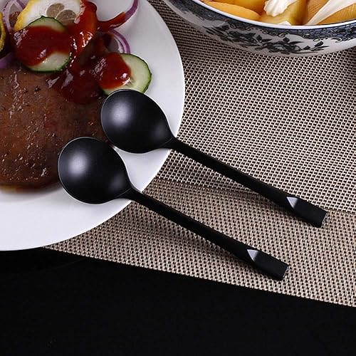 Miniatura 9 de OBTANIM Paquete de 100 cucharas de plástico desechables grandes de peso pesado, cucharaditas envueltas individuales para sopa, postre y helado