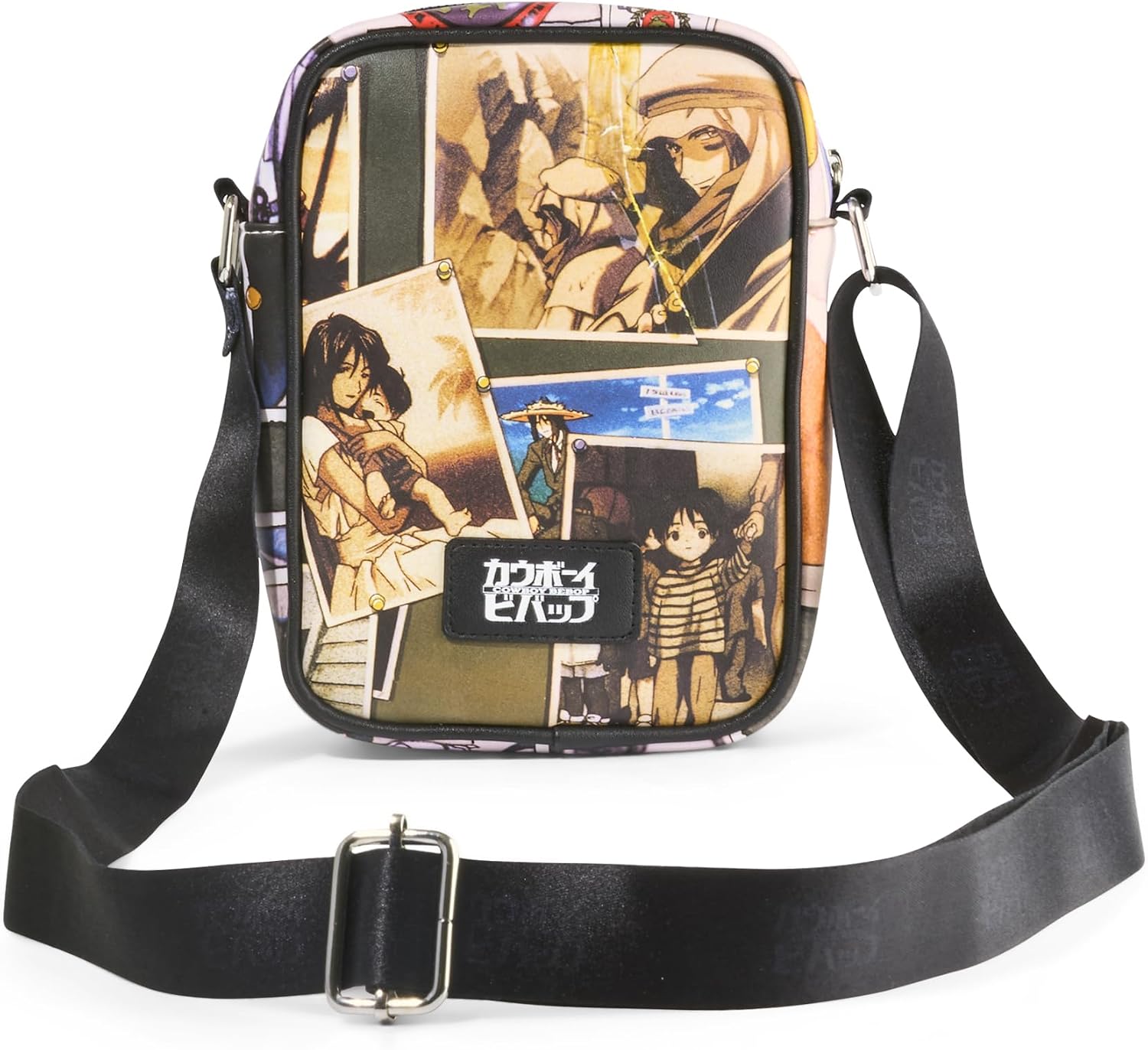 Cowboy Bebop Vegan Leather Crossbody Bag with Adjustable Strap, Cowboy Bebop Faye and Spike Pose with Scenes image 5