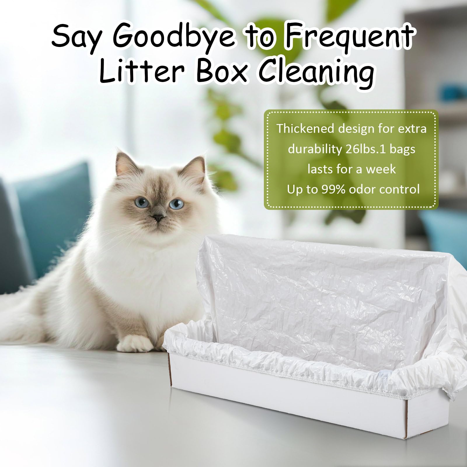 Honoson Müllbeutel mit elastischem Band, transparent, für die selbstreinigende Katzentoilette X5, 200 Stück