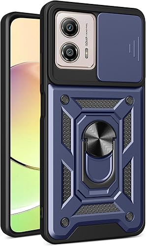 Vista 43 de Compatible con Tecno Pova 5 carcasa de soporte, con cubierta deslizante para lente de cámara compatible con Tecno Pova 5 Free Fire LH7n, funda azul