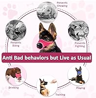 Vista 5 de LUCKYPAW Bozal Suave para Perros de Tamaño Mediano a Grande Beagle Labrador Pastor Alemán, Bozal para Perros para Evitar Mordeduras y Masticaciones