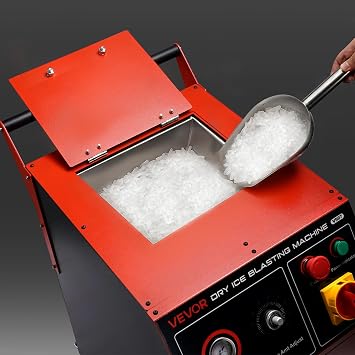 VEVOR Dry Ice Blasting Machine, 16.5LBS (7.5KG) Capacity Dry Ice Cleaning Machine with 4 Nozzles, Adjustable Pressure & Dry Ice Amount, Movable Blaster Cleaner for Auto Ship Aviation Chemical, 120V