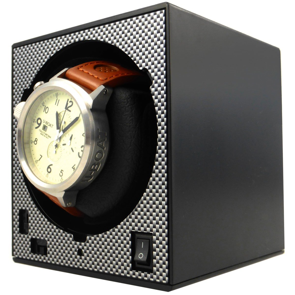 Uhrenbeweger Boxy Classic CARBON EDITION PRO2 Edition - aus der Kollektion 2025 - Dieses Uhrenbeweger-System ist erweiterbar bis auf 12 Module - Qualiät vom deutschen Servicepartner