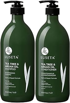 Luseta Tea Tree & Argan Oil Detangling Shampoo & Conditioner Set, 2 x 33.8 Oz