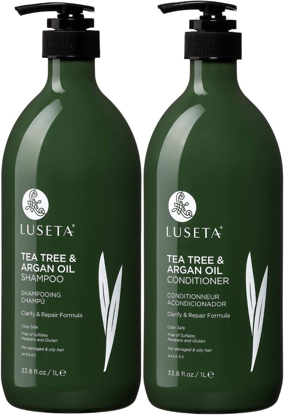 Tea Tree & Argan Oil Conditioner and Shampoo Set 33.8 oz ea