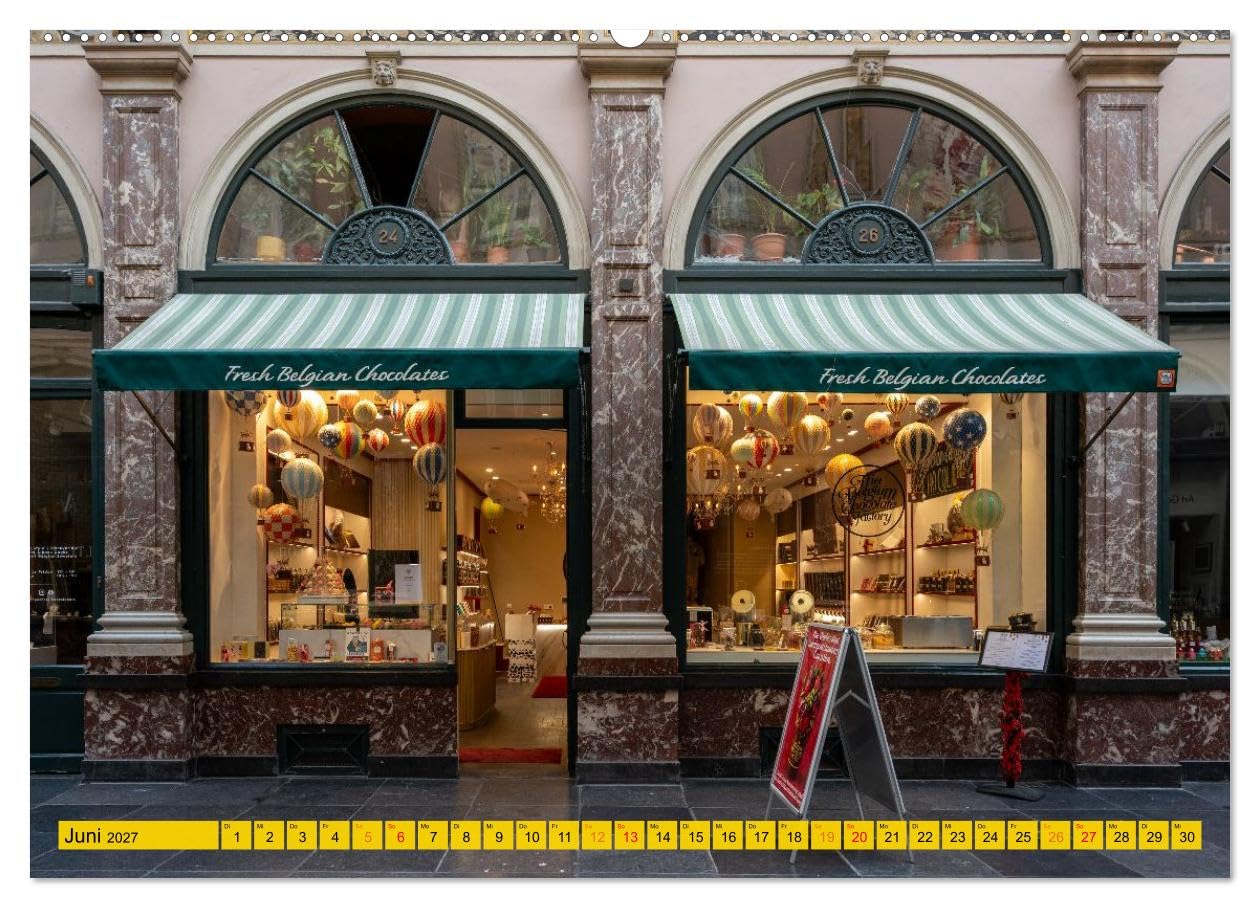 Kalender 2027 · Kleine Läden, große Motive | Besondere Geschäfte, Kioske und Schaufenster aus Rom, Paris, Porto, Brüssel… · DIN A2 quer · CALVENDO Premium Wandkalender
