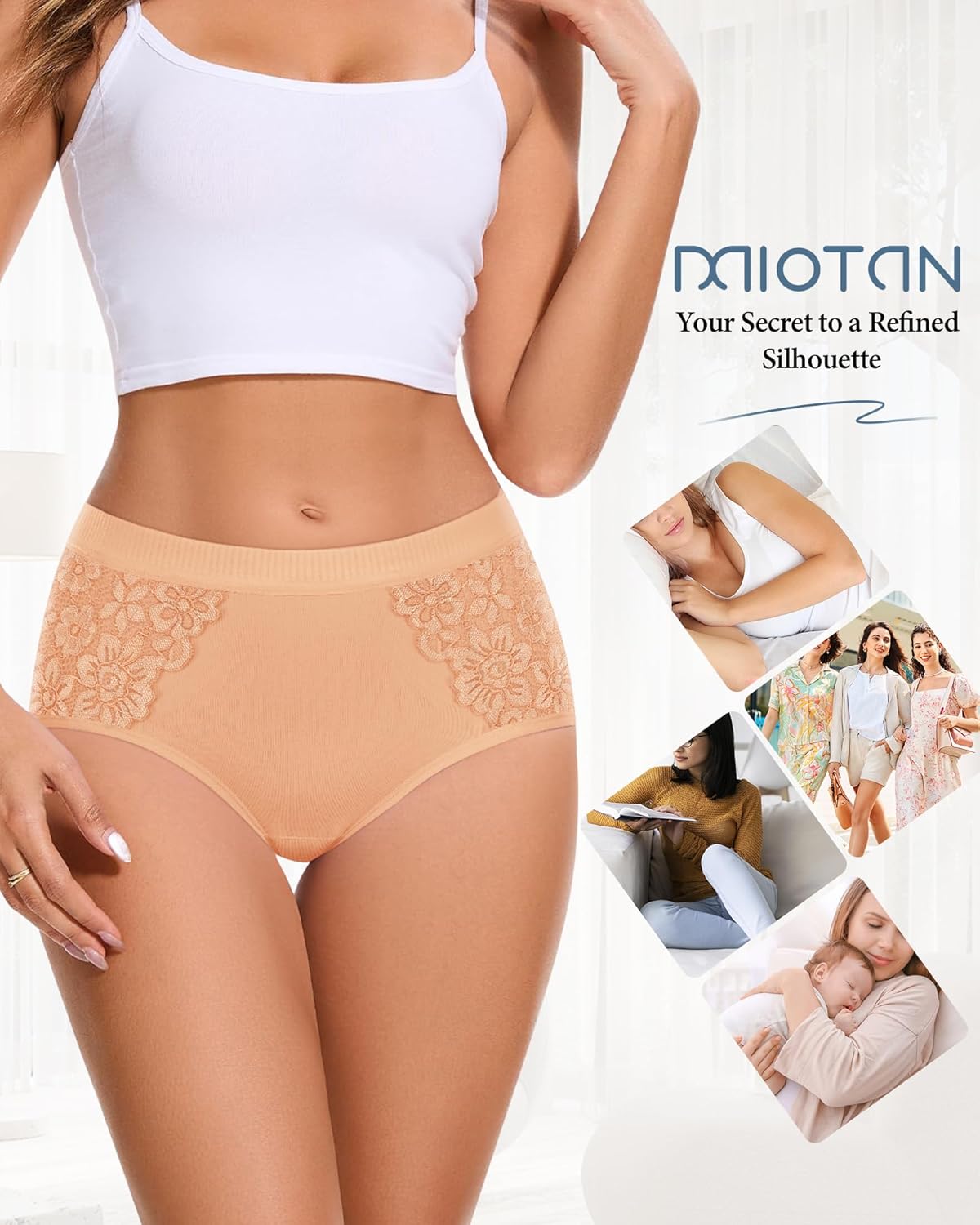 Women's Underwear Cotton 5 Pack Lace Panties Full Coverage Comfortable Breathable Ladies S-XXL - Image 5