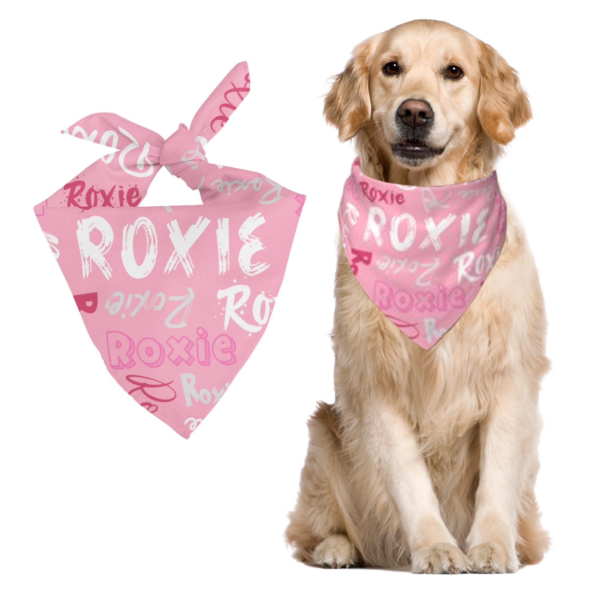 Custom Pet Scarf Personalized Dog Bandana with Name Personalized Add Your Text Bibs Triangle Head Scarfs Gift for Small Medium Large Dogs Cats Baby