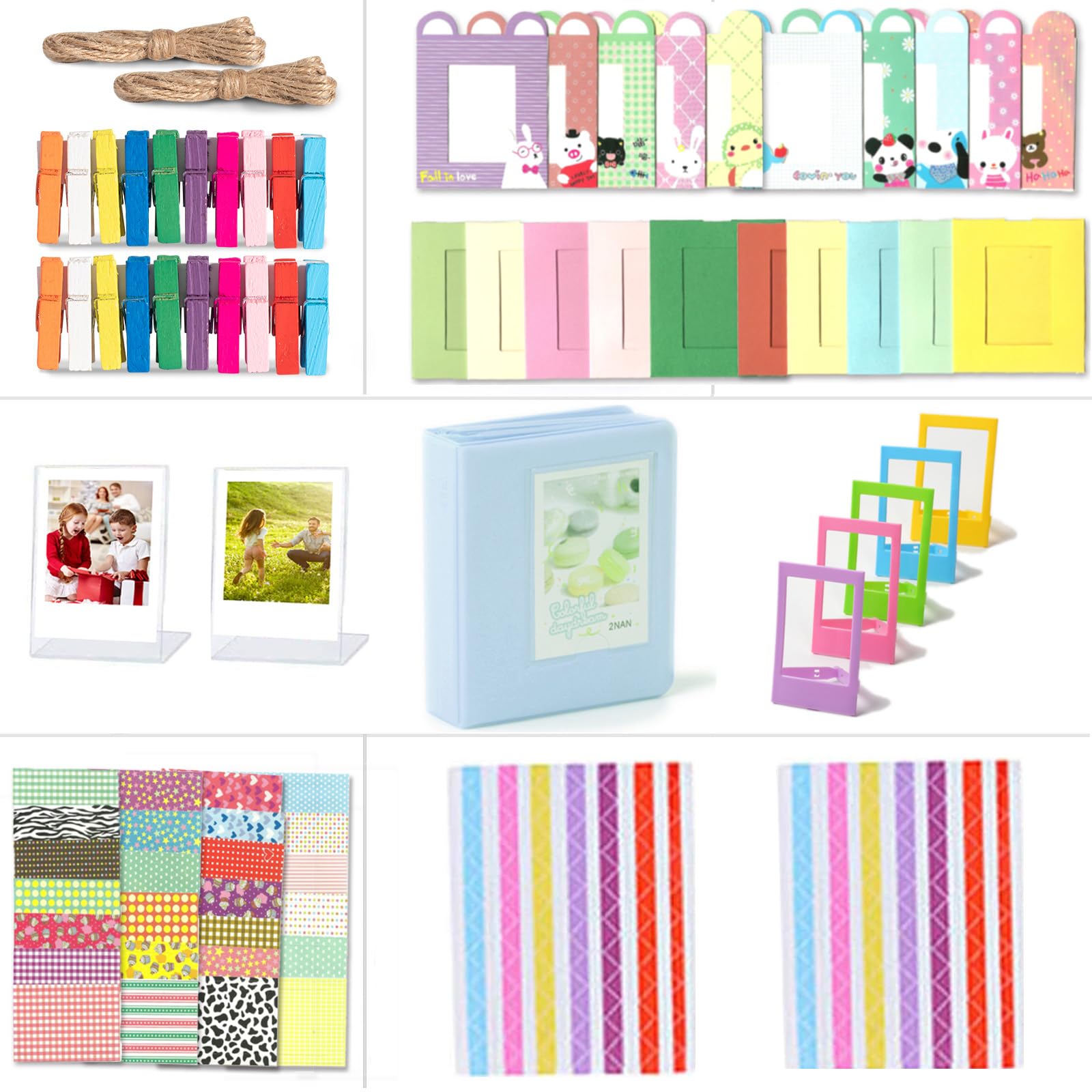 Riosin Instant Camera Accessories Bundle Compatible with Fujifilm Instax Mini 12 11 Camera Include Mini Photo Album,Film Frames,Wall Hang Frames,