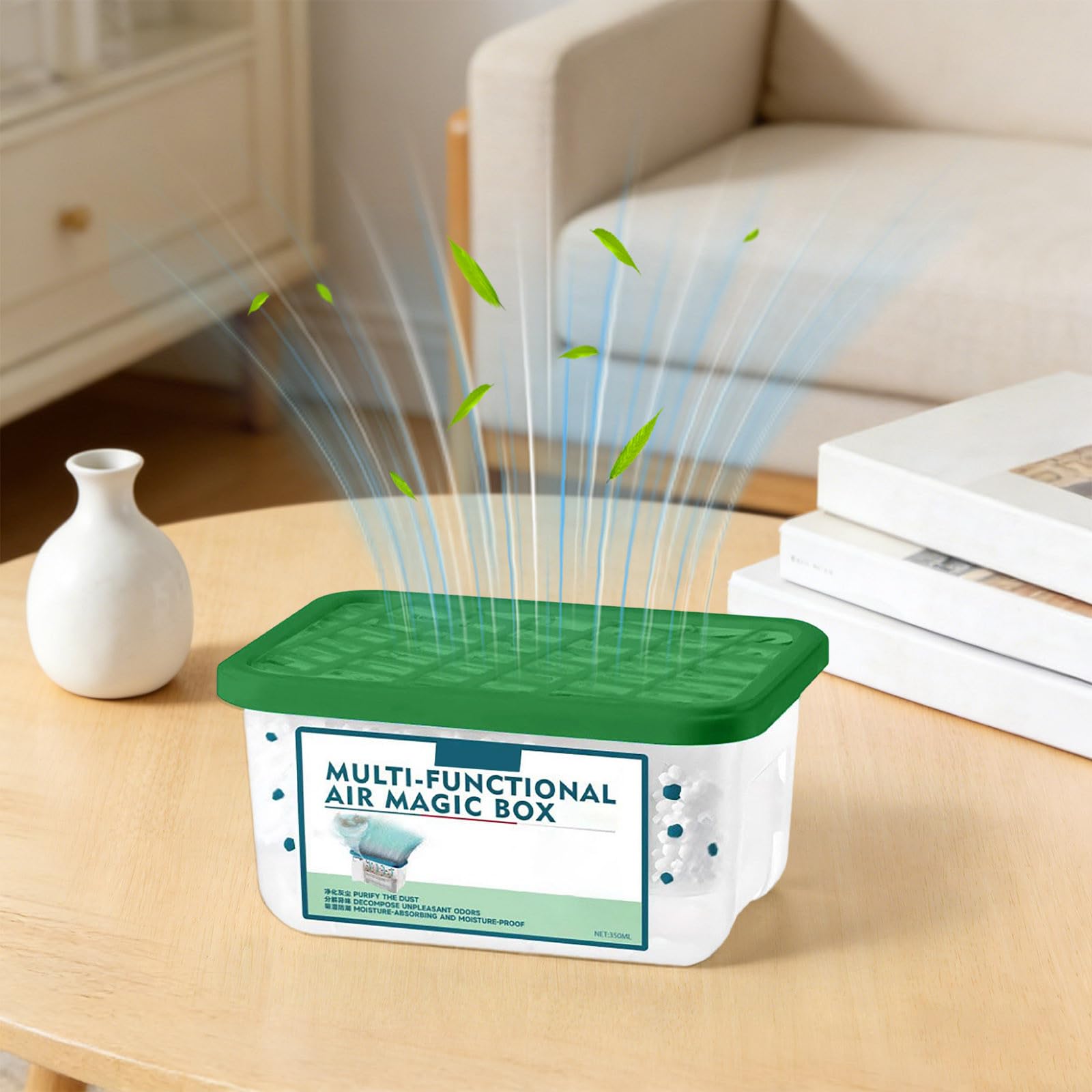 Caja mágica para eliminar el polvo en interiores, caja mágica multifuncional para purificación de aire, recolección automática de polvo y fórmula de extracto de plantas, frescura duradera para el - 4
