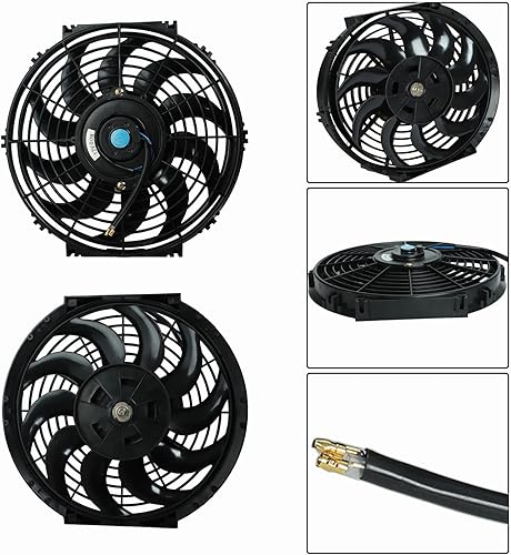 Miniatura 4 de Ventilador delgado de empuje eléctrico para radiador ventilador de refrigeración de 12 V kit de montaje universal