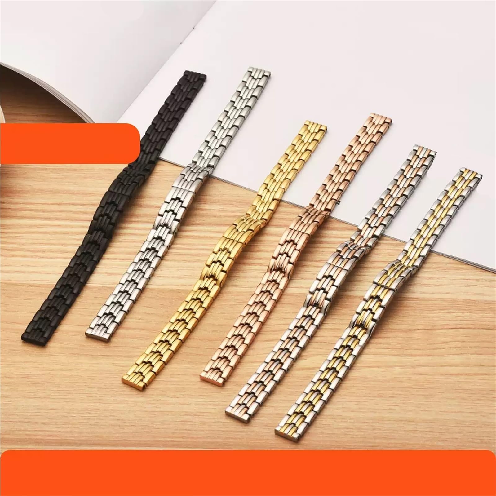 Pasek do zegarka unisex ze stali nierdzewnej ze składanym zapięciem Casualowa opaska biznesowa 8mm 10mm 12mm 14mm