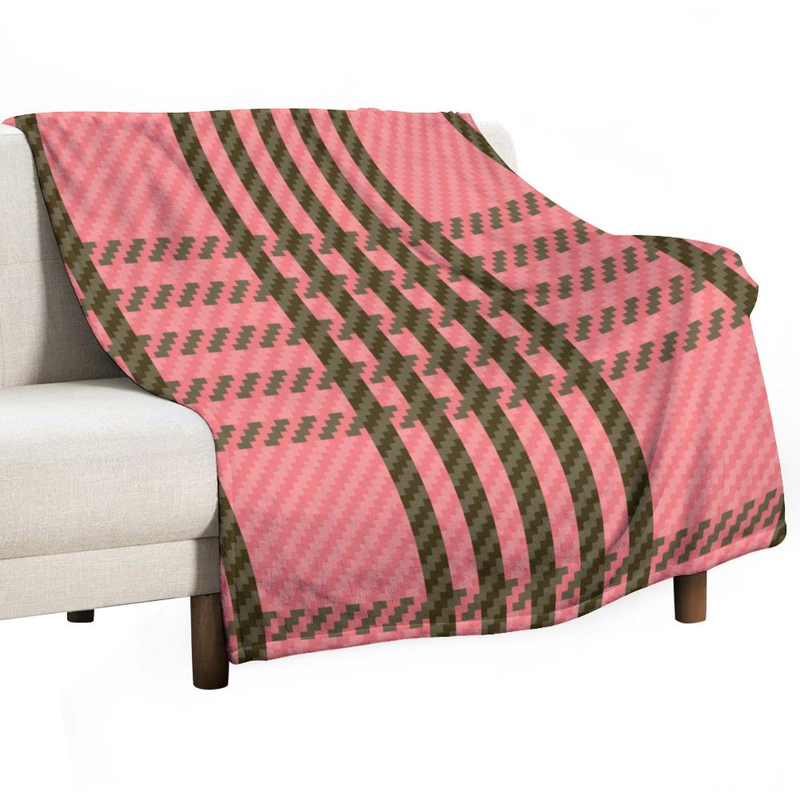 Couverture polaire à carreaux buffle 127x152 cm pour lit et canapé