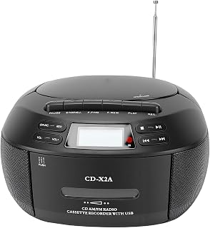 Portable CD and Cassette Player,Combo Bluetooth 5.1 CD Cassette Recorder with USB Playback, AUX Input, AM FM Radio, LCD Screen, Remote Control, AC/DC Power (AU Plug)