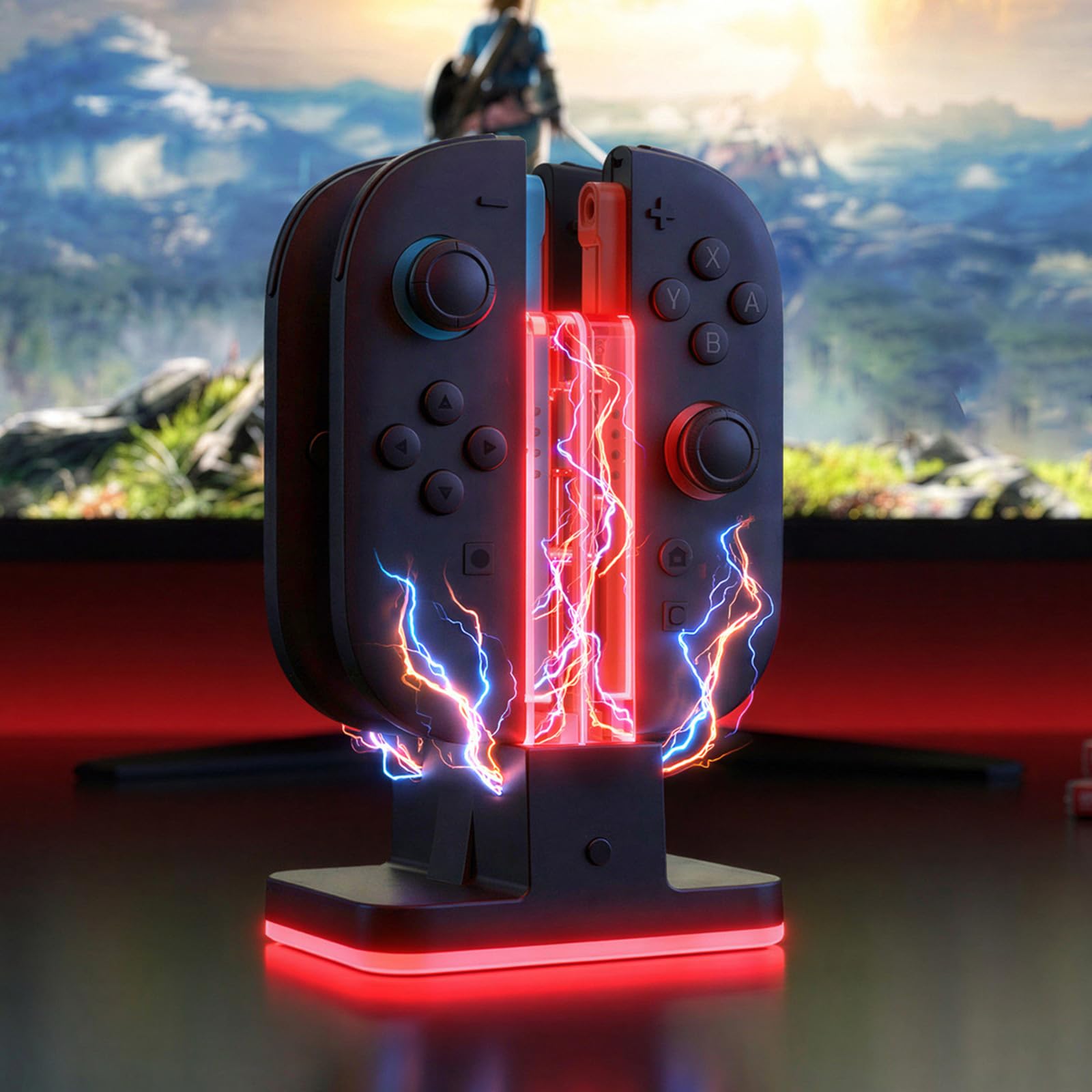 Stacja ładująca do kontrolerów Switch2 Uchwyt magnetyczny Podwójna orientacja Oświetlenie RGB Wskaźnik LED Kabel typu C