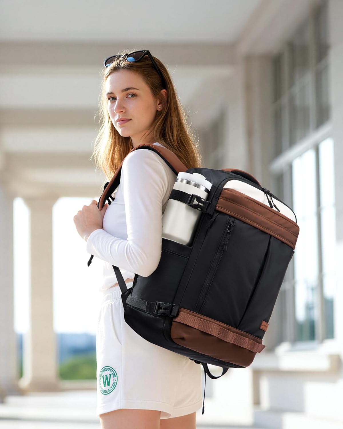 LOVEVOOK 50L Travel Backpack for Women Men, Airline Approved Carry On Luggage with 3 Cubes Accessories, TSA Personal Item Travel Cruise Essentials, Waterproof Weekender Overnight Bags fits 17" Laptop