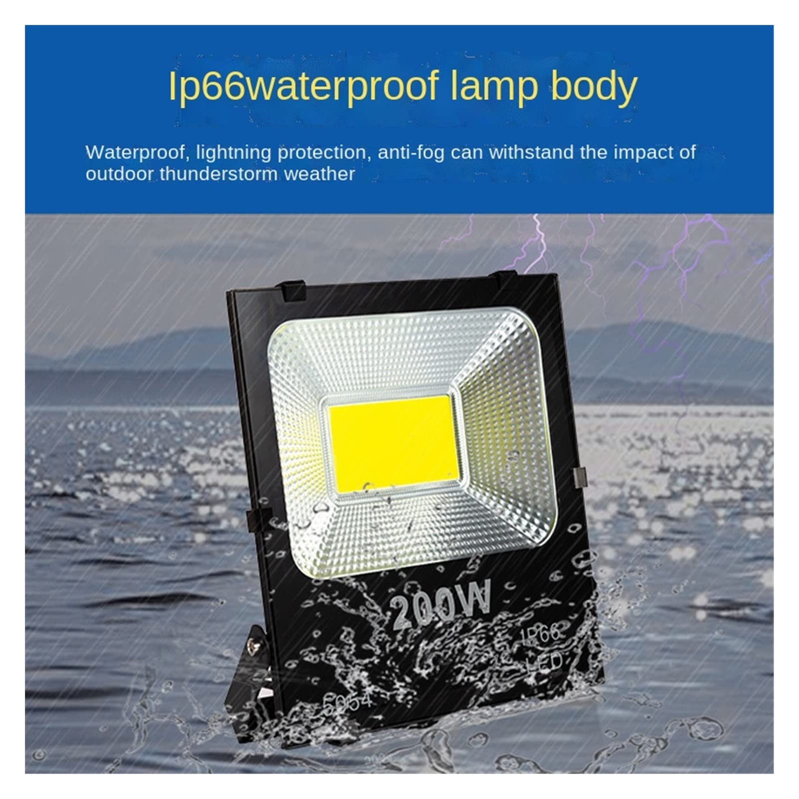 Naświetlacz LED, Lampa ścienna LED 3 0W 50W 100W 150W 200w Reflight Zewnętrzna ulica na zewnątrz Wodoodporne światło stadionowe Oświetlenie stadionu ogrodowego(White 6000 K,200W)