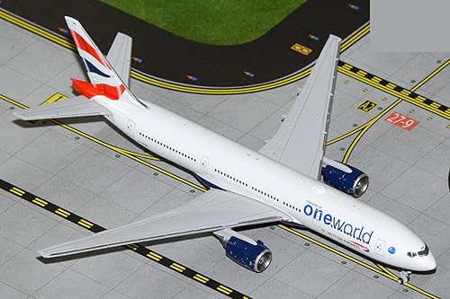 Miniatura 2 de GeminiJets Boeing 777-200ER Aviones comerciales British Airways - OneWorld White 1400 Modelo de avión fundido a troquel