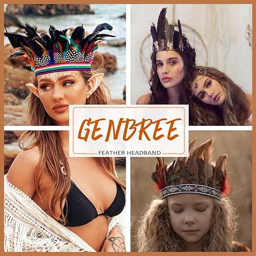 Miniatura 7 de Diadema de plumas, tocado indio, tocado de corona, tocado de carnaval, accesorios para el cabello para mujer