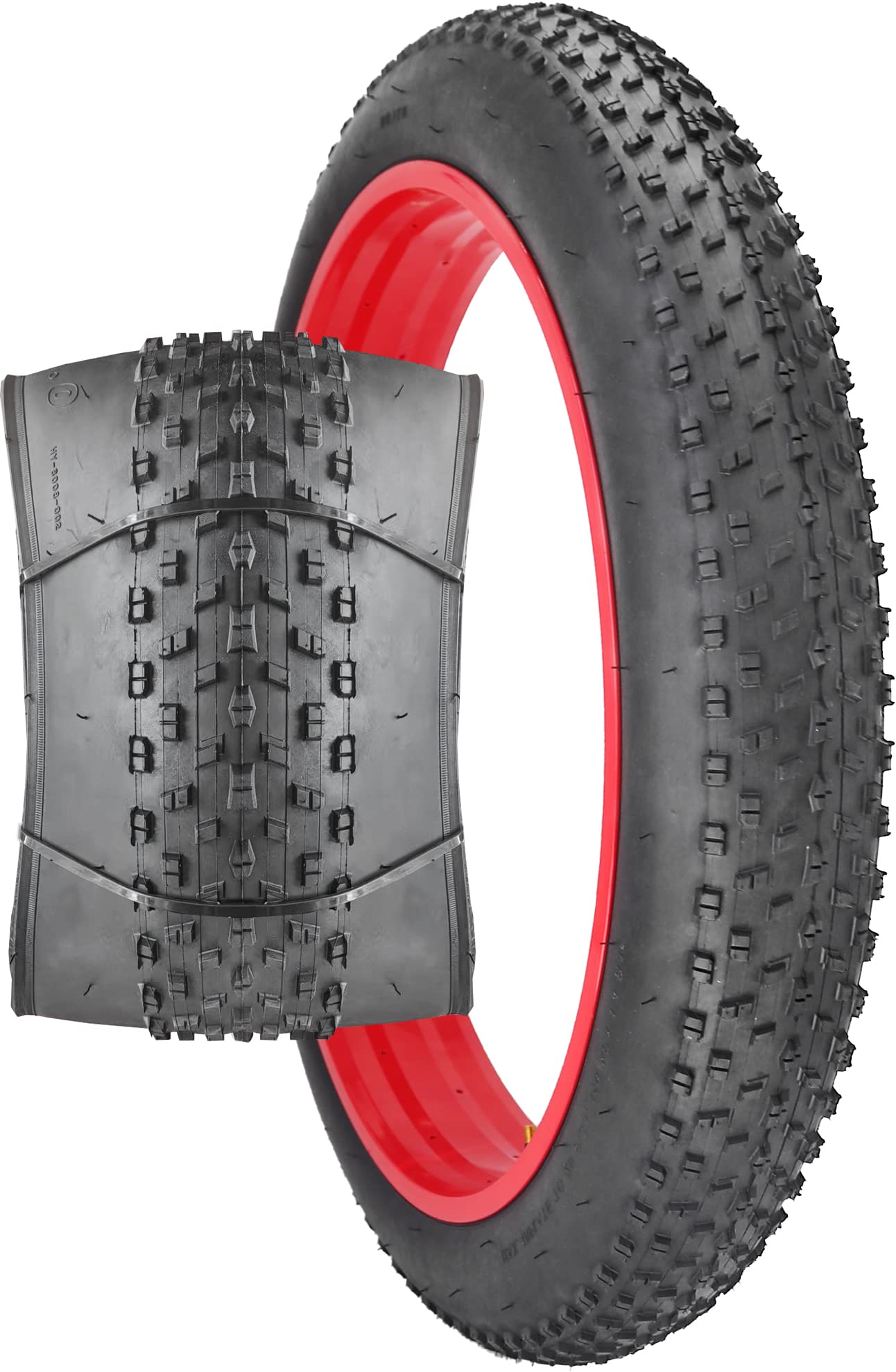 SIMEIQI 20x4.0 26x4.0 Fat Bike Tire Foldable Replacement Bicycle Tires with or without Tube for Electric Bike Mountain Snow Bike Tire