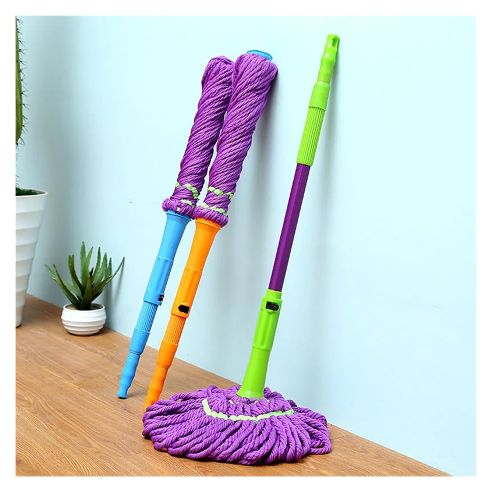 Trapeador de agua de microfibra exprimidor, cabezal de remolque multifunción, giratorio, capacidad de absorción, seco, húmedo, retráctil, for pisos perezosos, herramientas de limpieza del hogar