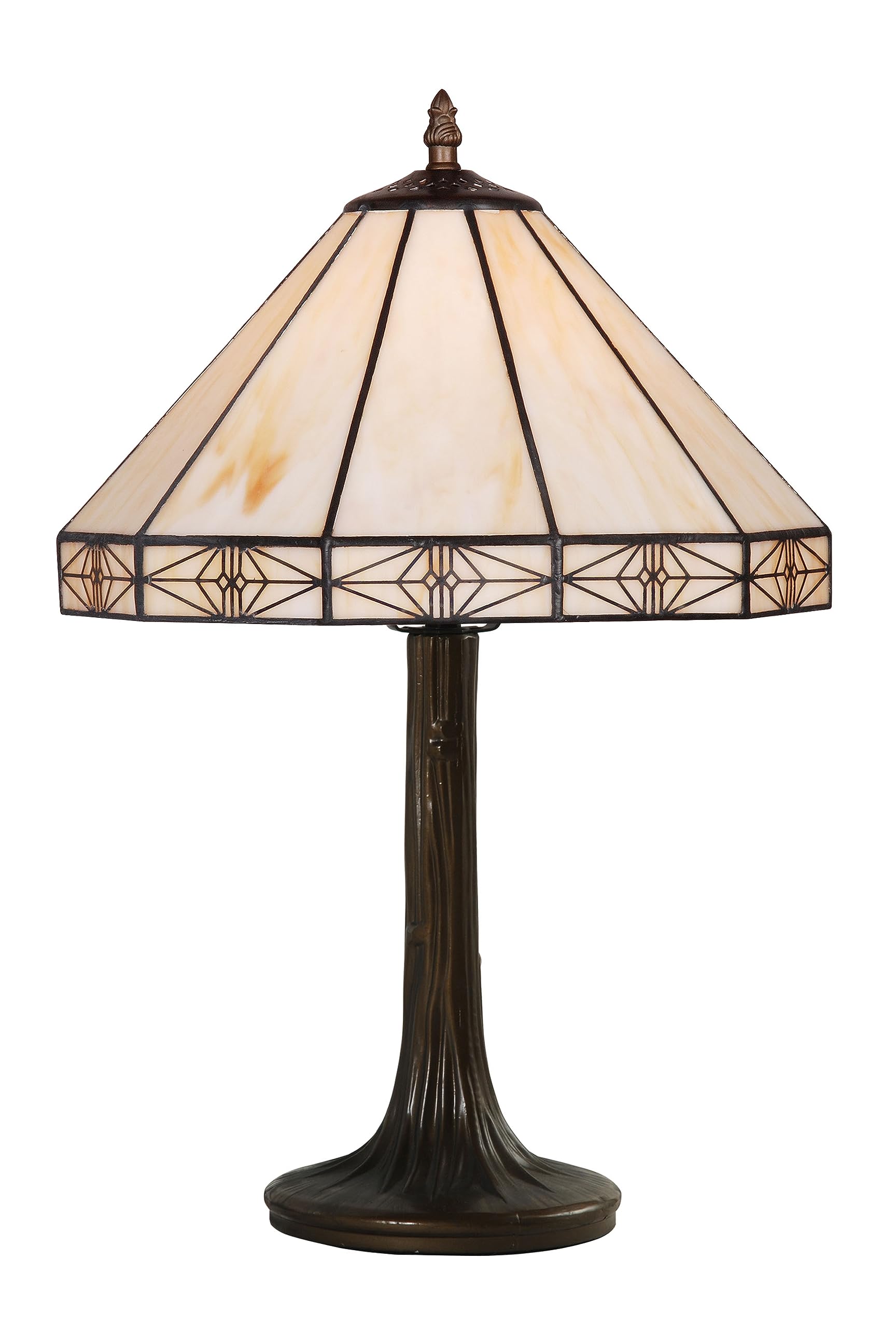 Lighting Supermarket Portland Modern Tiffany Style Cream Stained Glass Table Lamp