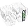 12 PACK Multi-Use Clear Plastic Storage Bins for Organizing w/ Labels - Home, Kitchen, Bathroom, Office, Pantry Cabinet 