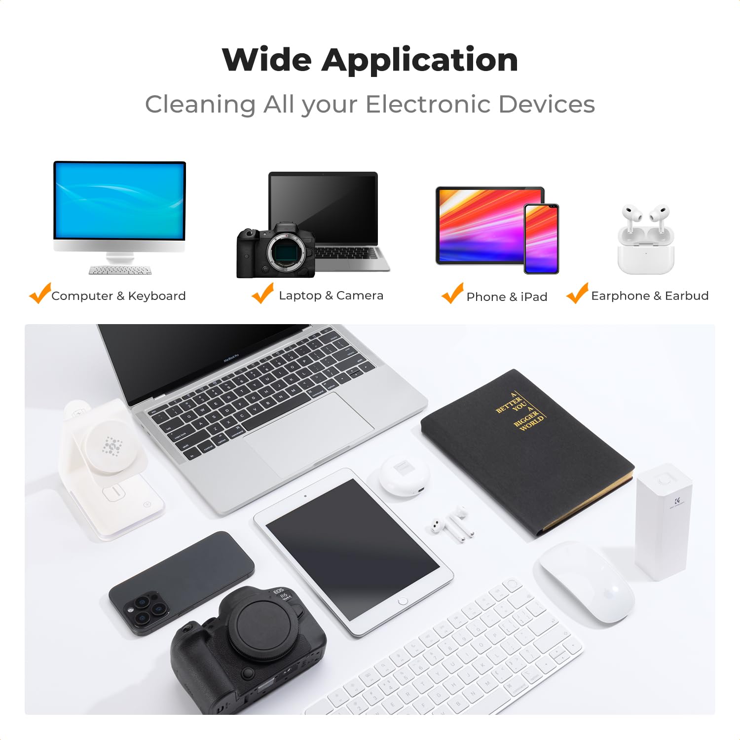 VICHYIE Kit Nettoyage Clavier 32 en 1, Kit Nettoyage pour iPhone, Kit Nettoyage Multifonctionnel Accessoires PC pour AirPods, Écouteurs, Téléphone, Ordinateur, Caméras (Blanc VICHYIE Kit Nettoyage Clavier 32 en 1, Kit Nettoyage pour iPhone, Kit Nettoyage Multifonctionnel Accessoires PC pour AirPods, Écouteurs, Téléphone, Ordinateur, Caméras (Blanc