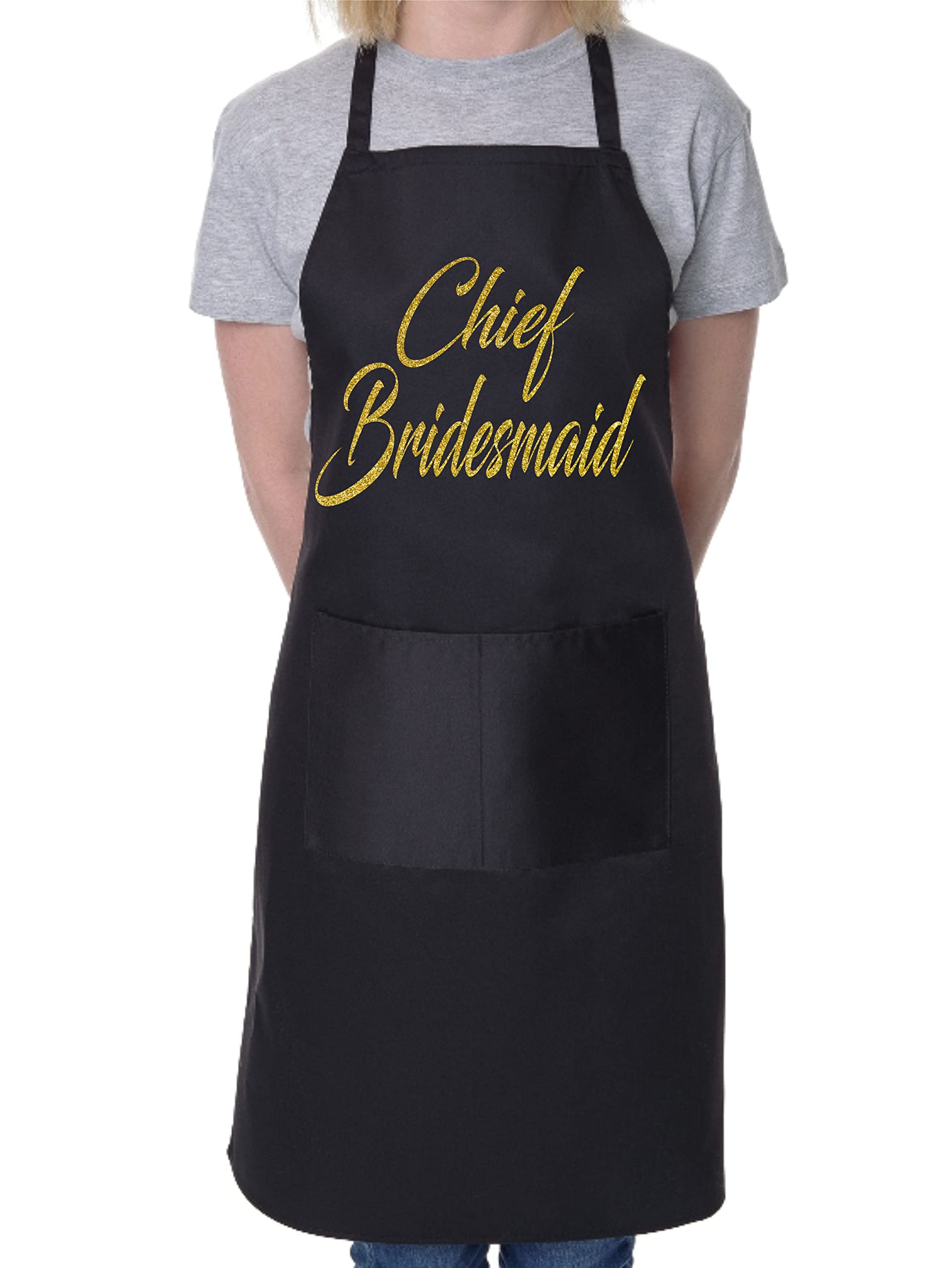 Print4u Men's Black Apron Chief Bridesmaid Wedding Favour Hen Party