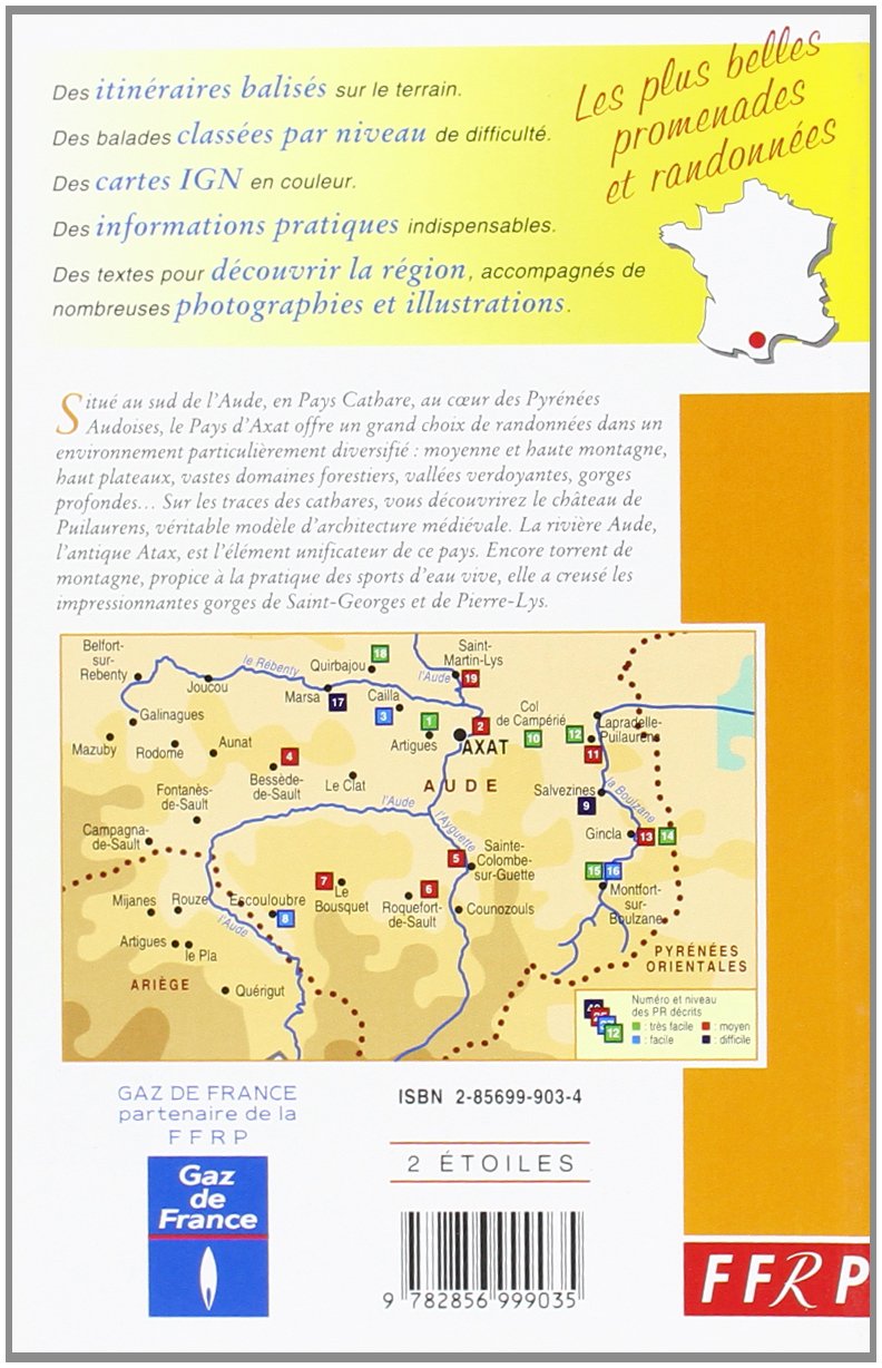 Le pays d'Axat à pied : 19 promenades et randonnées : les Pyrénées audoise : Aude